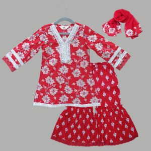 Sharara Suit Set (Red)