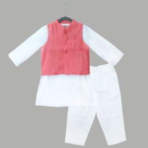 3-Piece Boys Kurta Set With Jacket