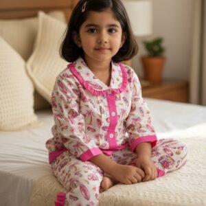 Cotton Night suit (pink)